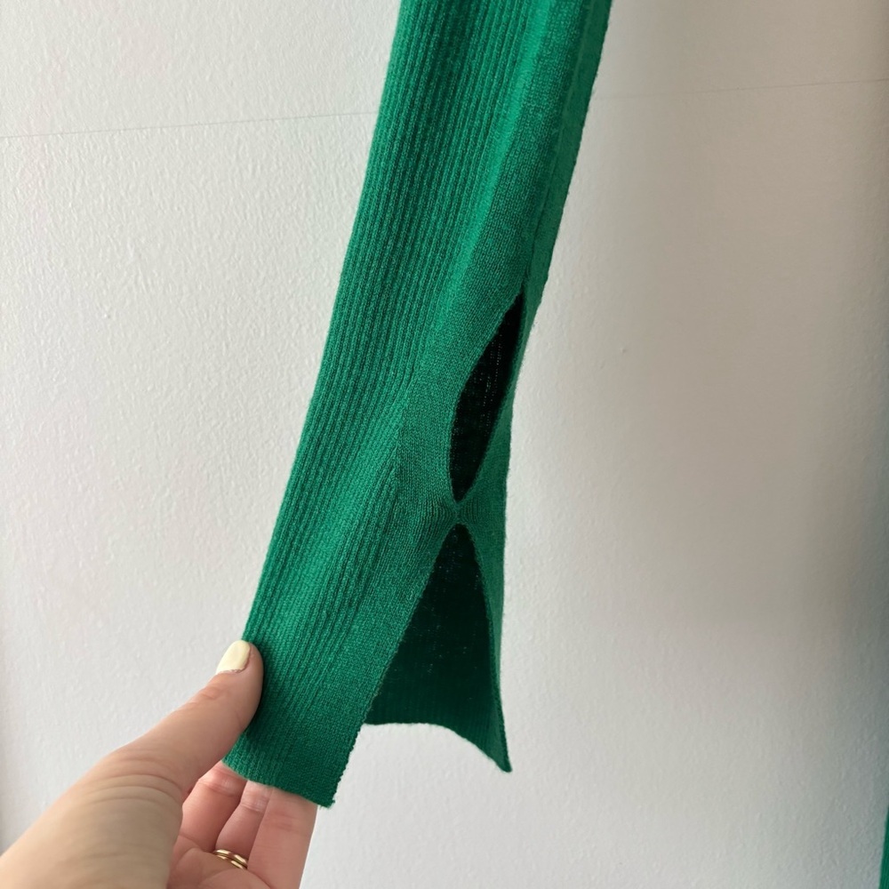 Bec + Bridge Freya Knit V-Neck Maxi Dress Formfitting Stretch Long Sleeve Slit - Picture 5 of 8